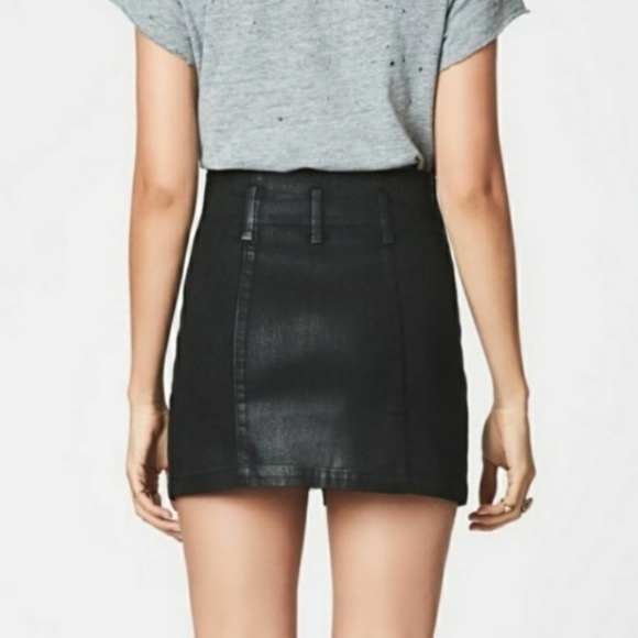 NWT, Carmar for LF Anne Gray Wax Coated Denim Skirt - Picture 6 of 16